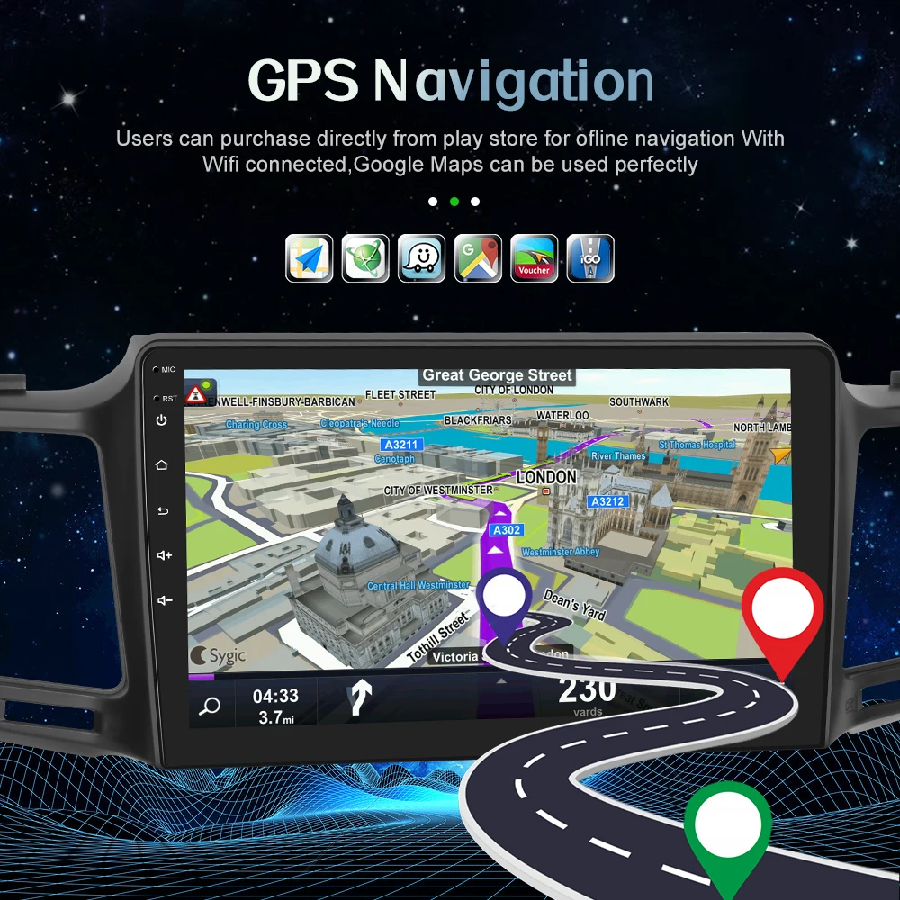 2 Din 10.1' Android 11 Car Radio Stereo 2 Din Radio Car Carplay Android Auto WIFI GPS AHD Cam For Toyota RAV4 2013-2018