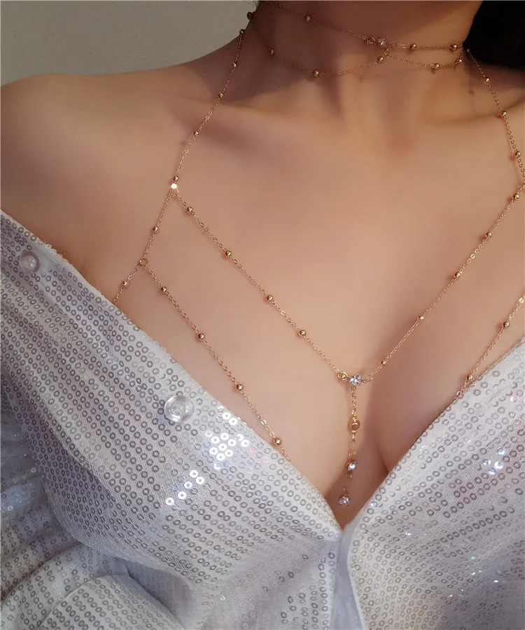  NAKAMURA Bikini chain fashion accessories sexy jewelry body Necklace collarbone female