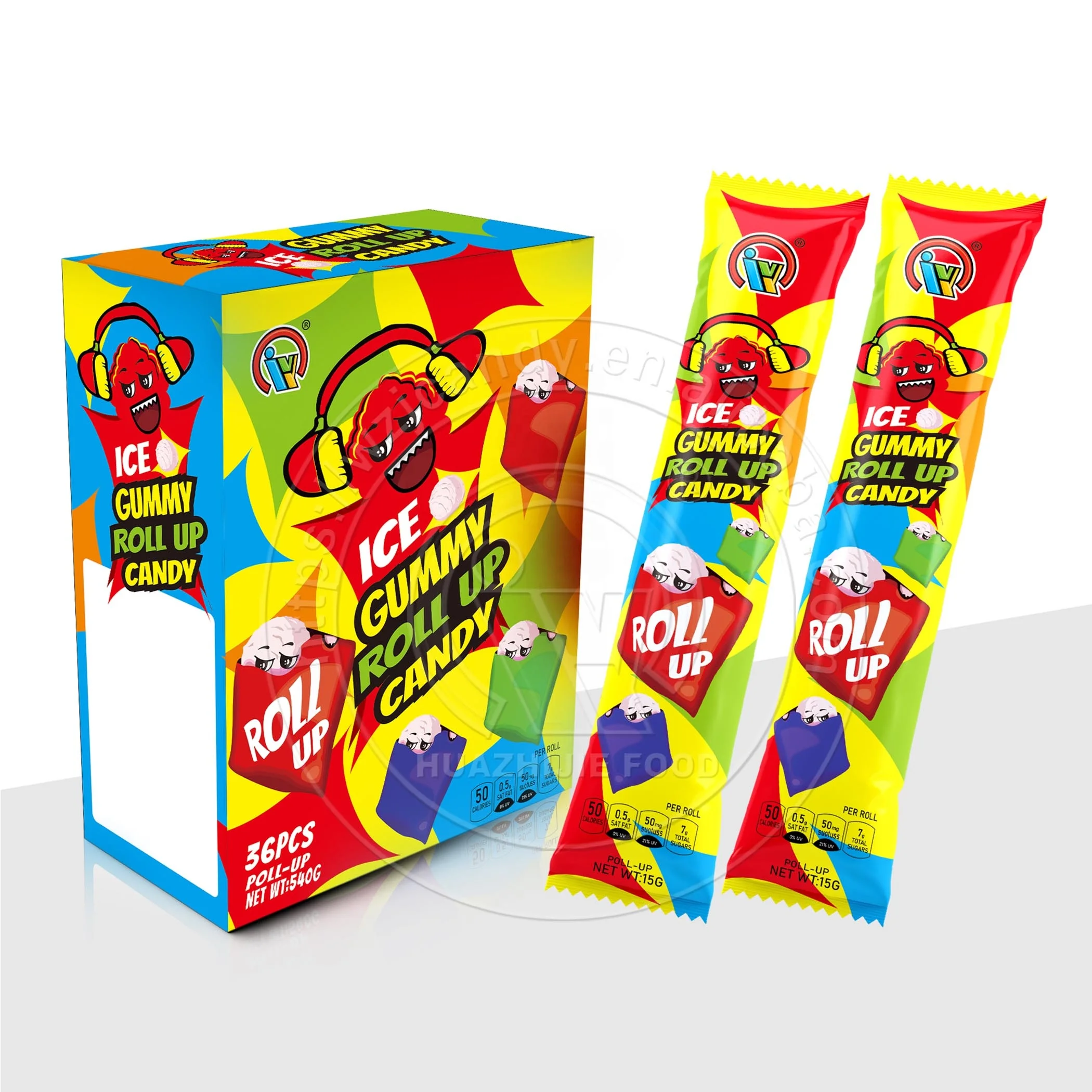Factory direct supply gummy fruit rollups candy
