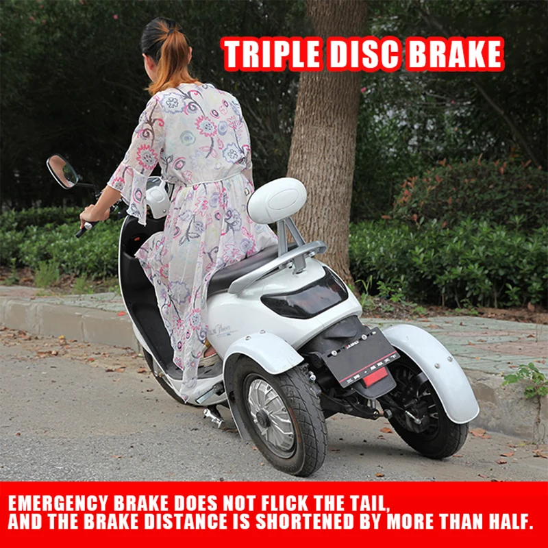 Adult Electric 3 Wheel Scooters Motorcycle 800w Electric Tricycle Scooter 3 Wheels Double Motor