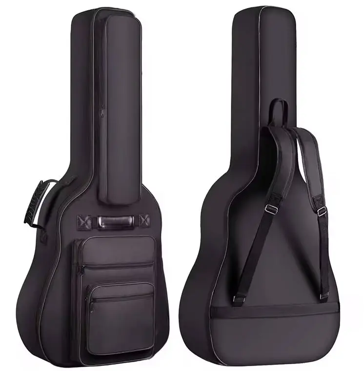 Free Sample 42 Inch Multi-pockets Acoustic Guitar Bag 6 Pockets 0.3 Inch Thick Padding Waterproof Guitar Case Gig Bag