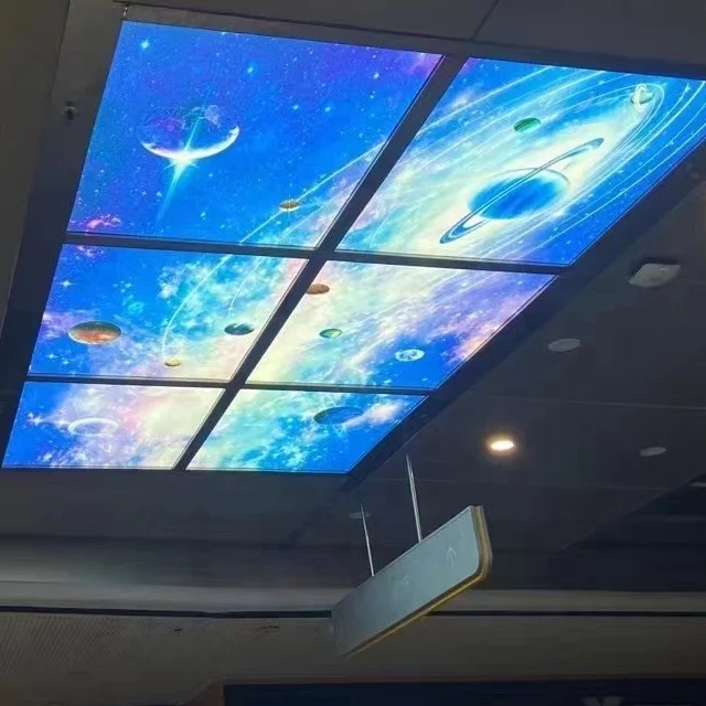 dimmable led light box rectangle irregular fireproof lightweight decorative artistic ceilings pvc ceiling tiles