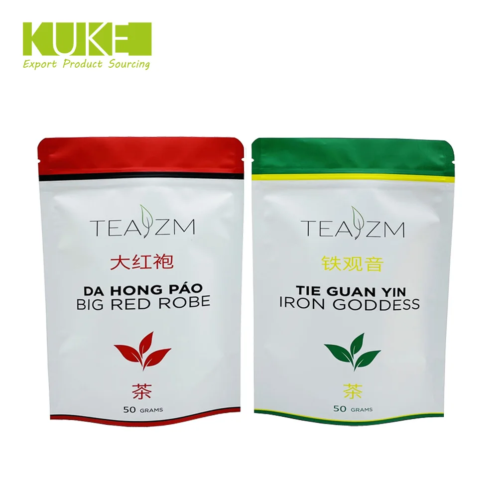 Custom resealable clear window herb powder stand up ziplock packing pouch spices seasoning packaging bag with label