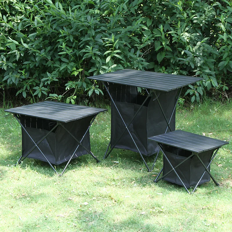 QUAWE New Design Multi-purpose Outdoor Portable Aluminum Frame Camping Dining BBQ Camping Folding picnic Table