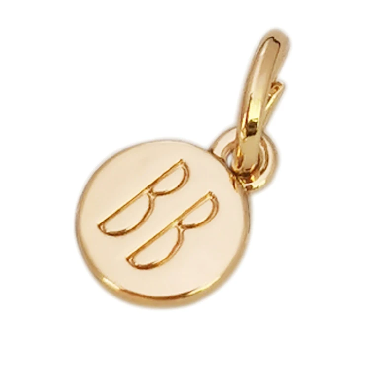 Zinc alloy small engraved logo pendant metal tag custom metal tags charm pendant for jewelry