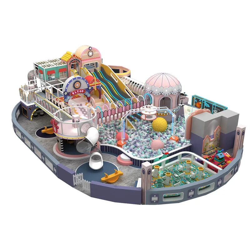 Interstellar space theme amusement equipment Soft playground ball pool big slide small indoor playground