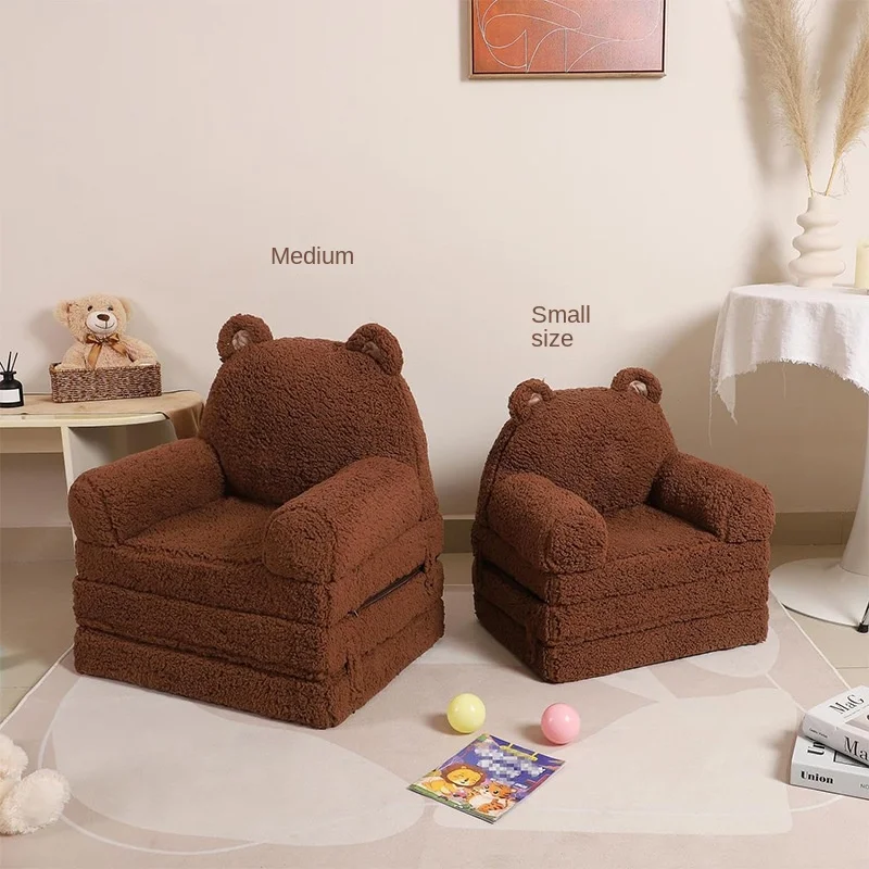 New style Toddler Couch with Tri Folding Foam Cushions Comfy Kids Couch for Kids Age 18 Months and Up Foldable Kids Sofa