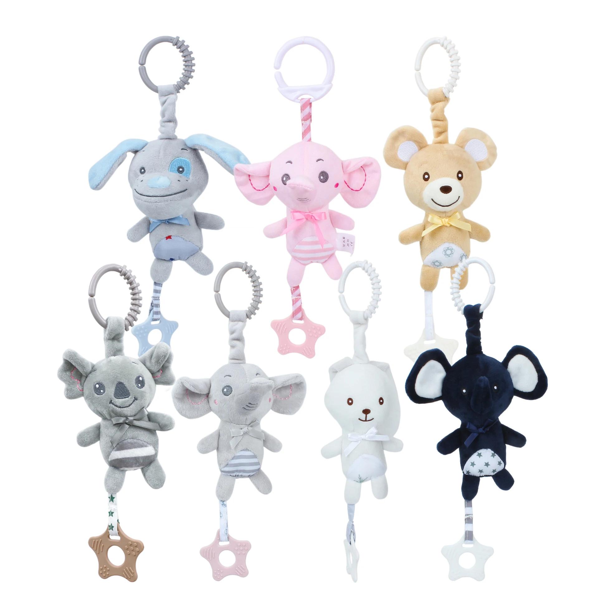 Cartoon animal crib hanging stroller hanging wind chime gum toys B098