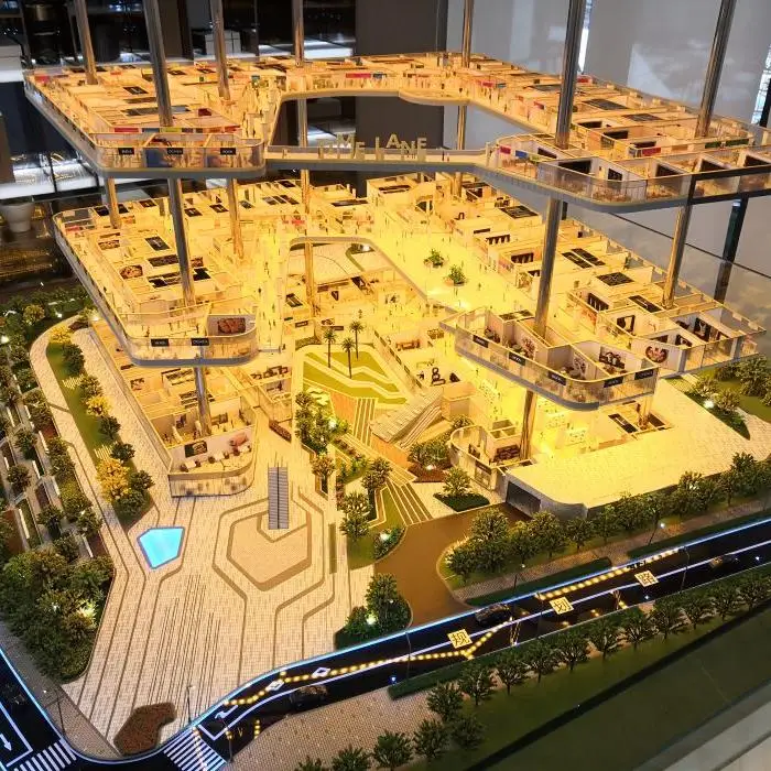 Customized 3d Electric Lift Commercial Interior Merchandise Mini Shopping Center Architectural Scale Model