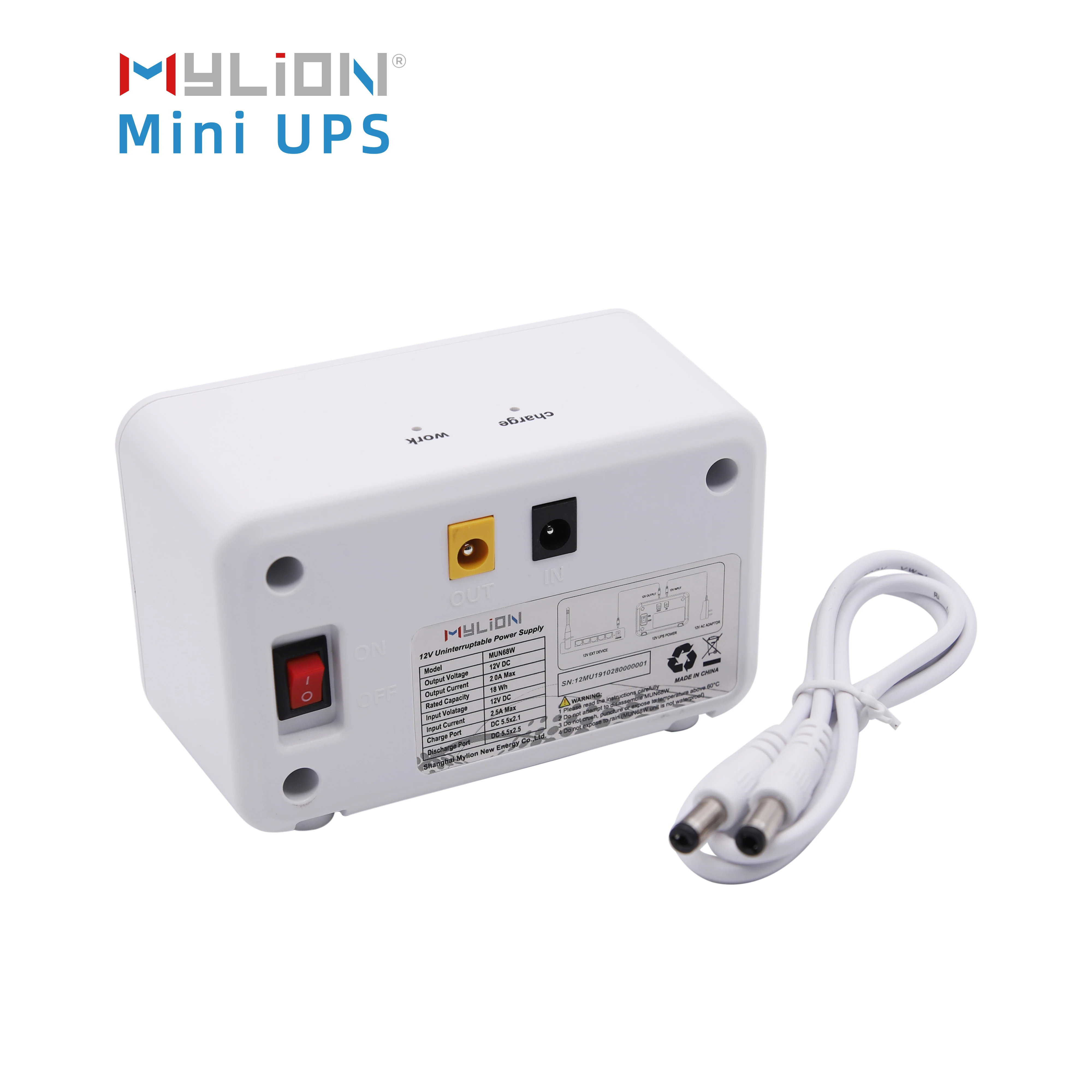 Hot selling Mylion MU68 12V 3A 44.4Wh/12000mah Mini UPS Battery backup unit for WiFi Router Security Camera Door access