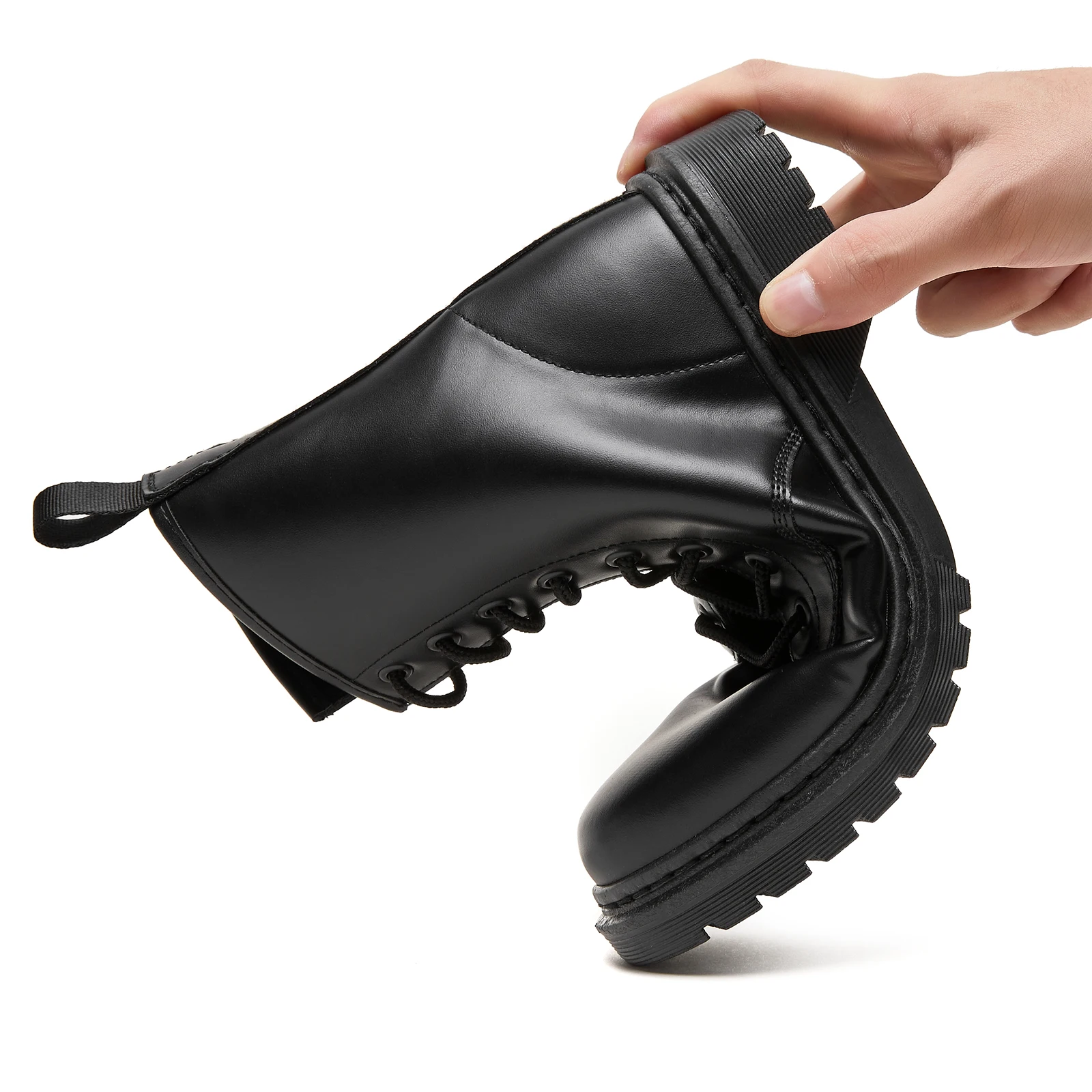 Wholesale Custom Waterproof Pu Leather Ankle Boots Lace Up Winter Women fashion Boots For Women New Style