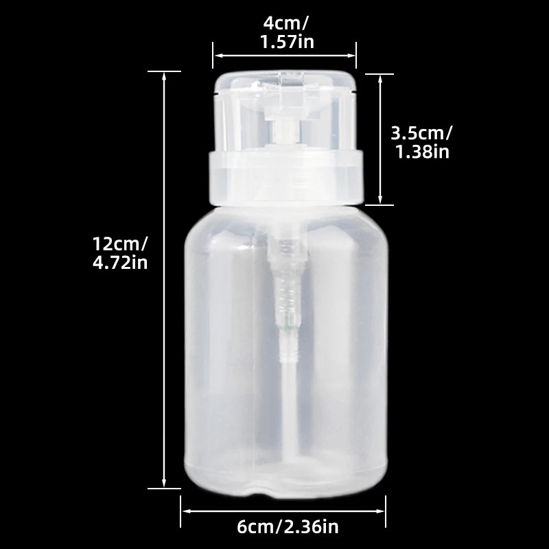 High Quality 250 Ml Alcohol Transparent Tool Toner Gel Down Cleaner Portable Art Polish Pump Press Nail Liquid Remover Bottle
