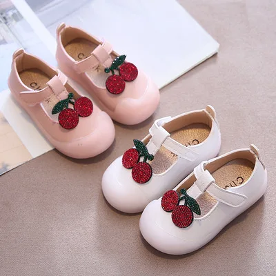 Choushan OEM Chaussures Pour Femmes Sweety Cherry Cream Colors Infant Walking Soft Girl Shoes