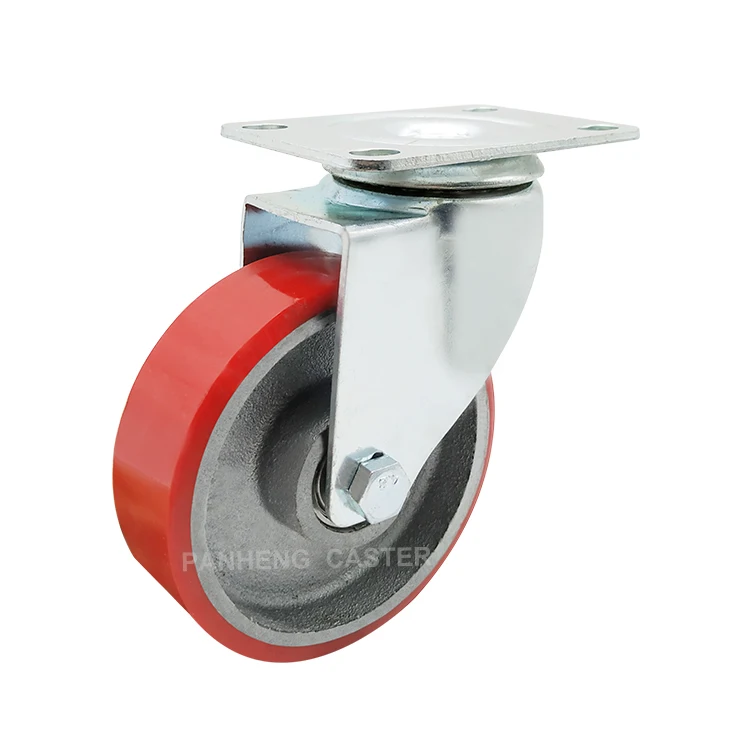 
Wholesale Cheap Price Medium Duty Rigid Iron Core PU Caster Wheel 100 KG 125 KG 150 KG 