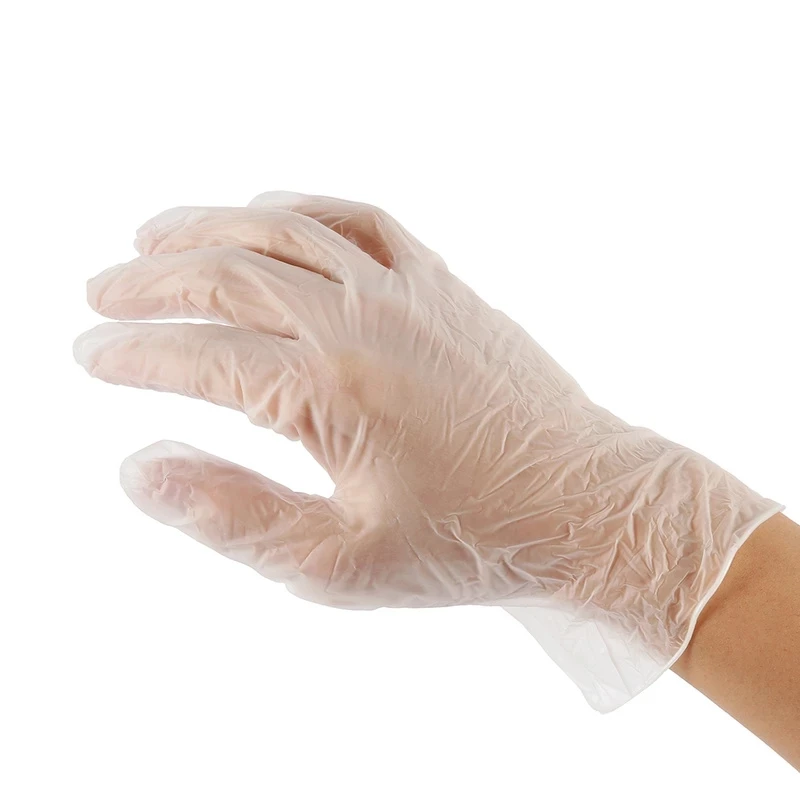 Food Grade Waterproof Transparent Powder Free Vinyl Gloves for Household Cleaning