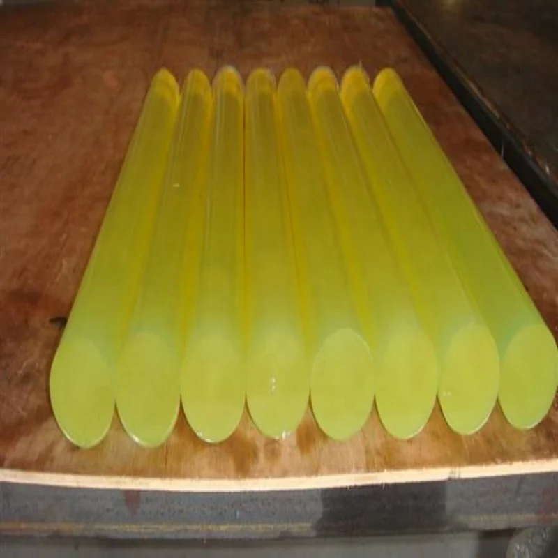 Custom wear resistant polyurethane solid glue stick rods,Yellow/black 90A shore polyurethane PU bar/rod