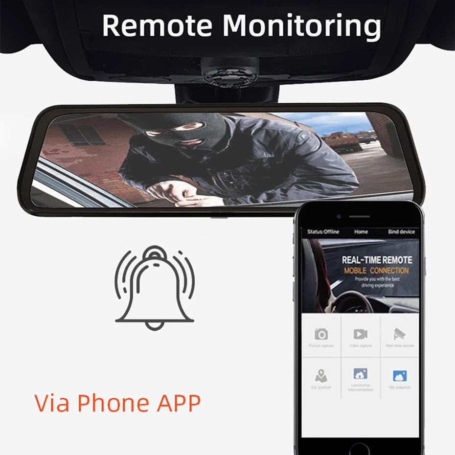 
Zimtop 12inch 1080p 4G Rearview Mirror Car Camera WiFi ADAS Android 8.1Touch DVR 4+32G ROM Remote Control Rear view Mirror 