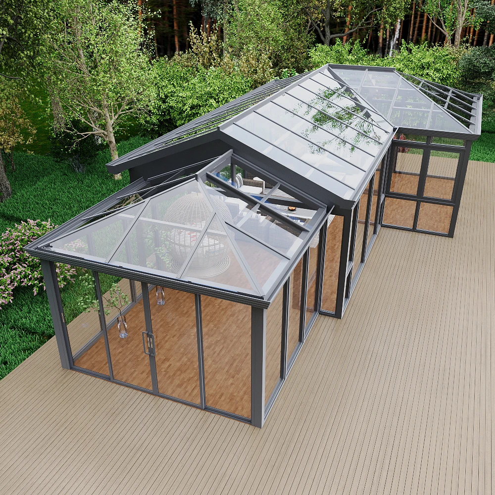 Factory Made Pre Installation Sunroom Free Standing Garden Outdoor 10x12 Feet Aluminum Sunroom Pergola Exterior