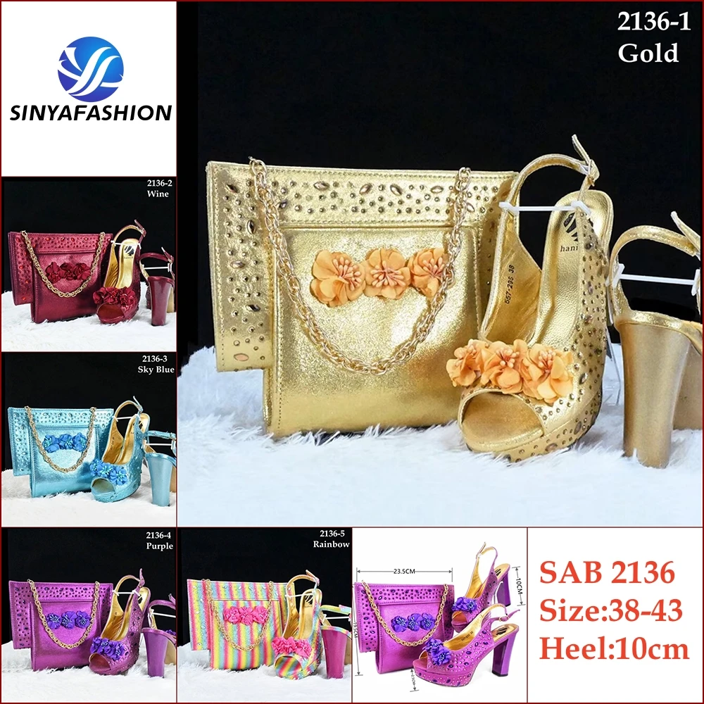 Hot Sell Italian Design Big Bag and Shoes Beautiful Women Shoes to Match Bag High Quality African Shoes Set