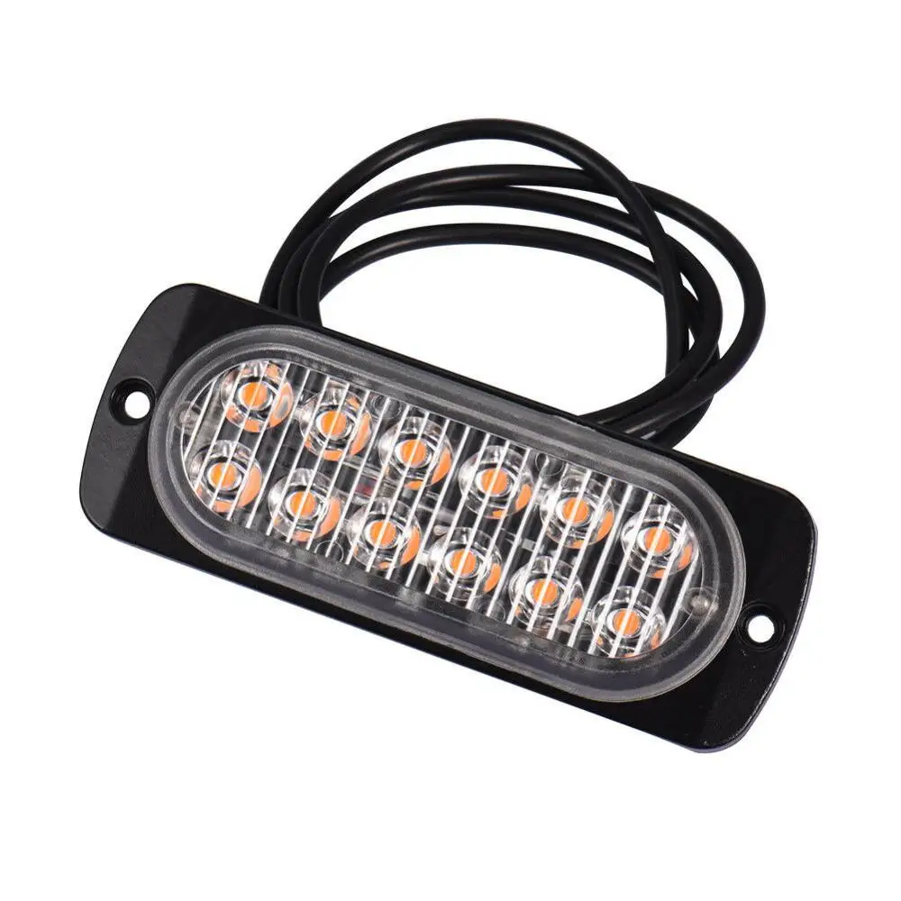 Emergency Strobe Lights, Universal 12LED Surface Mount Amber Emergency Warning Hazard Flashing Strobe Light