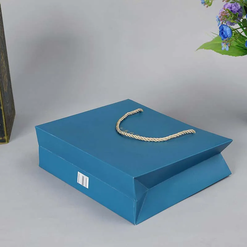 Customized logo design luxury gift carry  paper bag reusable flat bottom jewelry paper bag for eyeglasses shopping