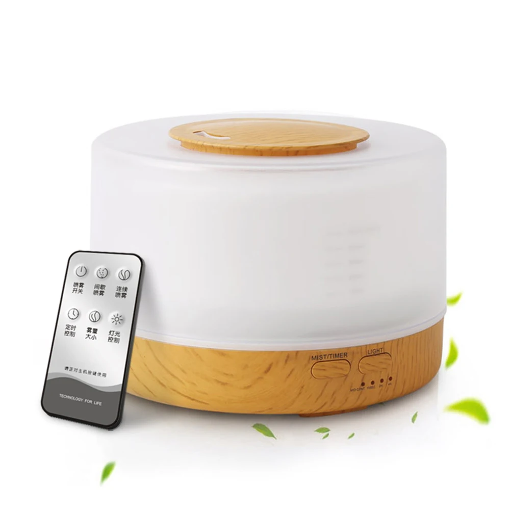 China Factory Supply Remote Control 500ml Ultrasonic Essential Oil Diffuser With High Quality Wireless LED  Humidifier