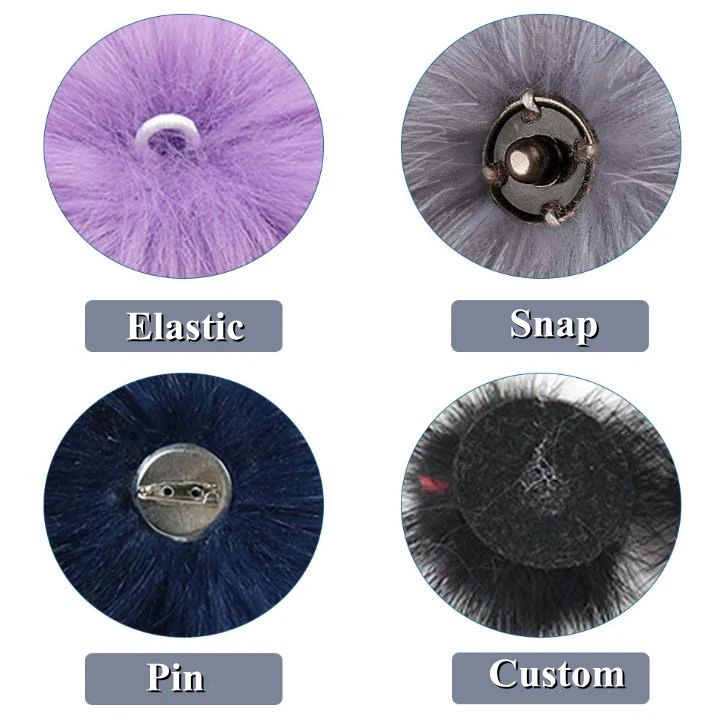 faux fur Pom For Beanie Hats Snap On fluffy fox Pompom Detachable Faux raccoon Fur