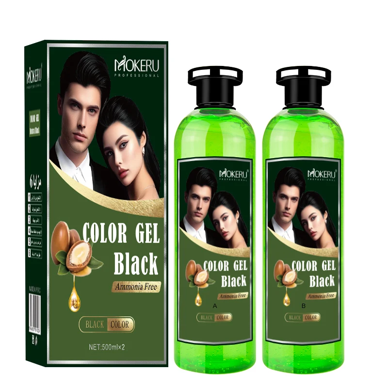 Fruits Extract Ammonia Free Healthy Ingredient Hair Black Color Cream 500ml*2 OEM Welcomed Hair Dye For Men And Women