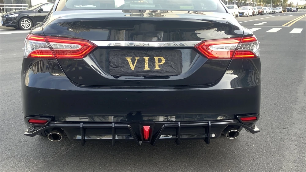 High Quality Rear bumper lip for TOYOTA CAMRY 2018-2021 gloss black diffuser spoiler car