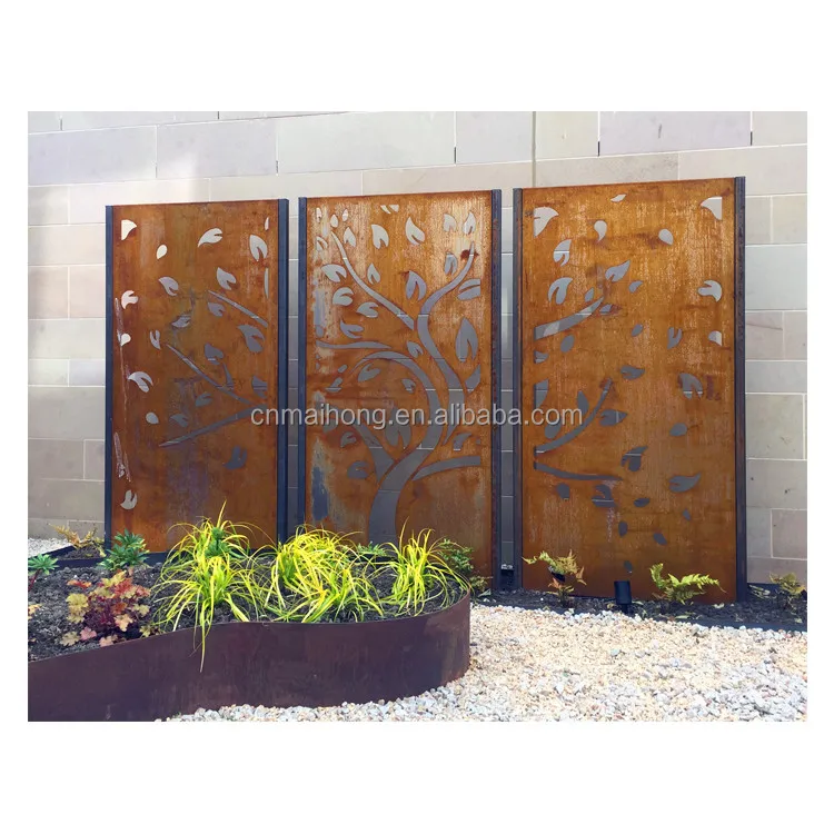 Backyard Corten Steel Decorative Metal Garden Fence&Gate&Screen Art