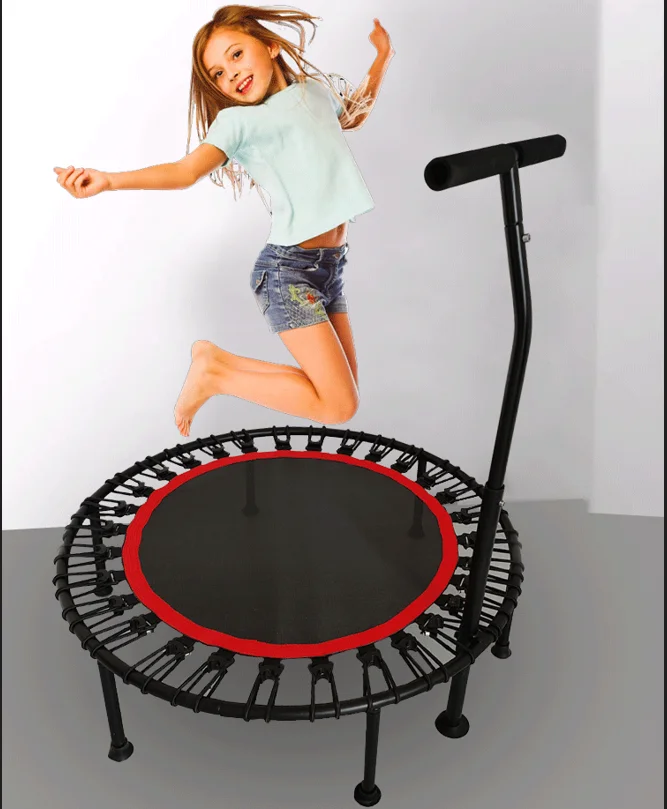 40 inch Mini Trampoline For Adults Indoor Small Exercise Trampoline For Workout Fitness with armrest