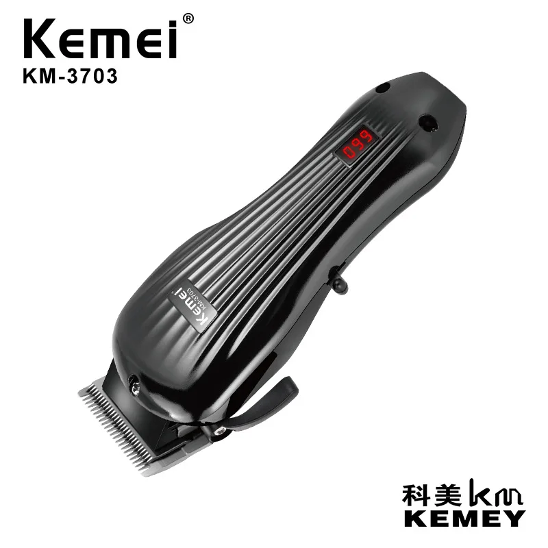 
Kemei KM-3703 electric hair clipper, adjustable carbon steel blade, powerful professional noise reduction rechargeable hair clip 