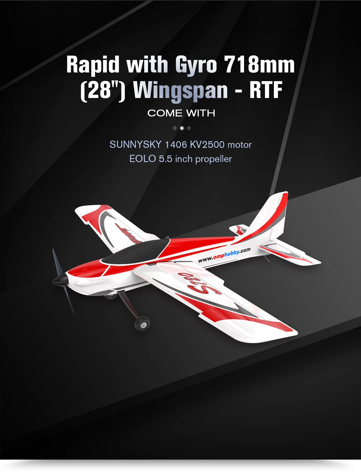 Omphobby S720 Foam Airplane 6-Axis Gyro Stabilizer With Normal Flight Mode Aerobatic Flight Mode RC Planes RTF
