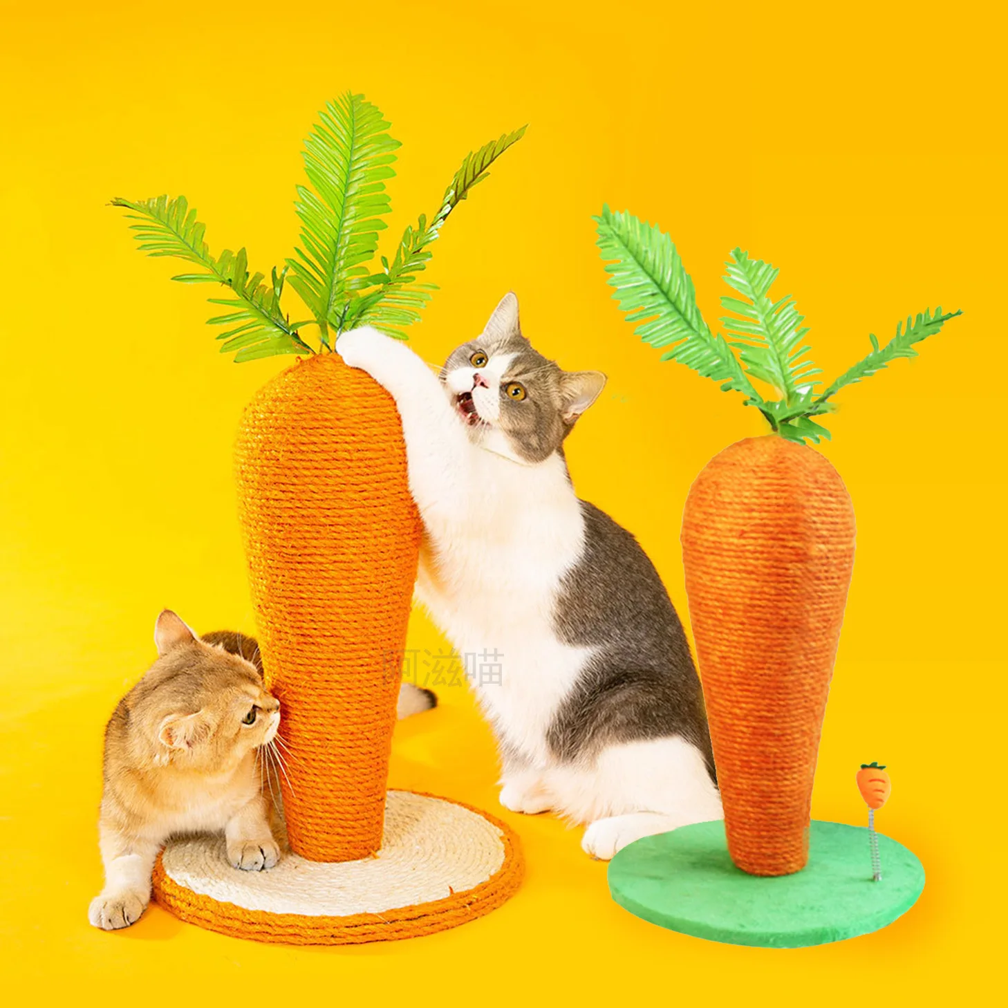 Dropshipping Cat Interactive 25*29cm Toys Scratch Kittens Sisal Scratch Pole Cute Carrot Shaped Cat Scratcher