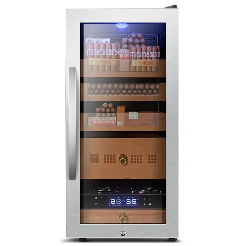 Compressor Tobacco Box Cigar Humidor Adjustable Thermostat Mini Cigar Cases Cedar Wood