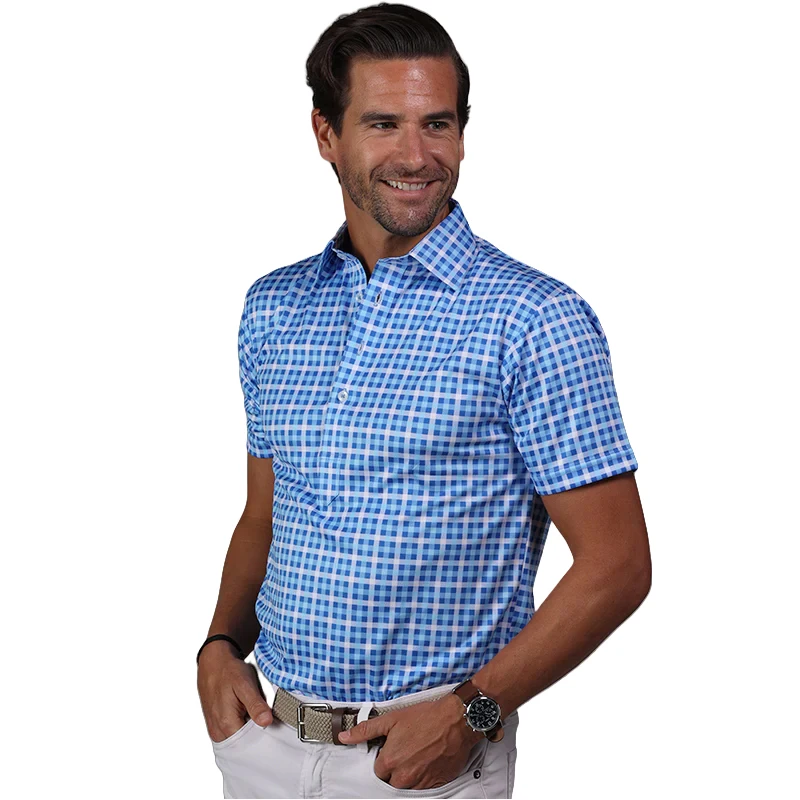 2025 classic design Moisture wicking quick dry Four way stretch checked semi spread Original Dress Collar Polo  shirts for men