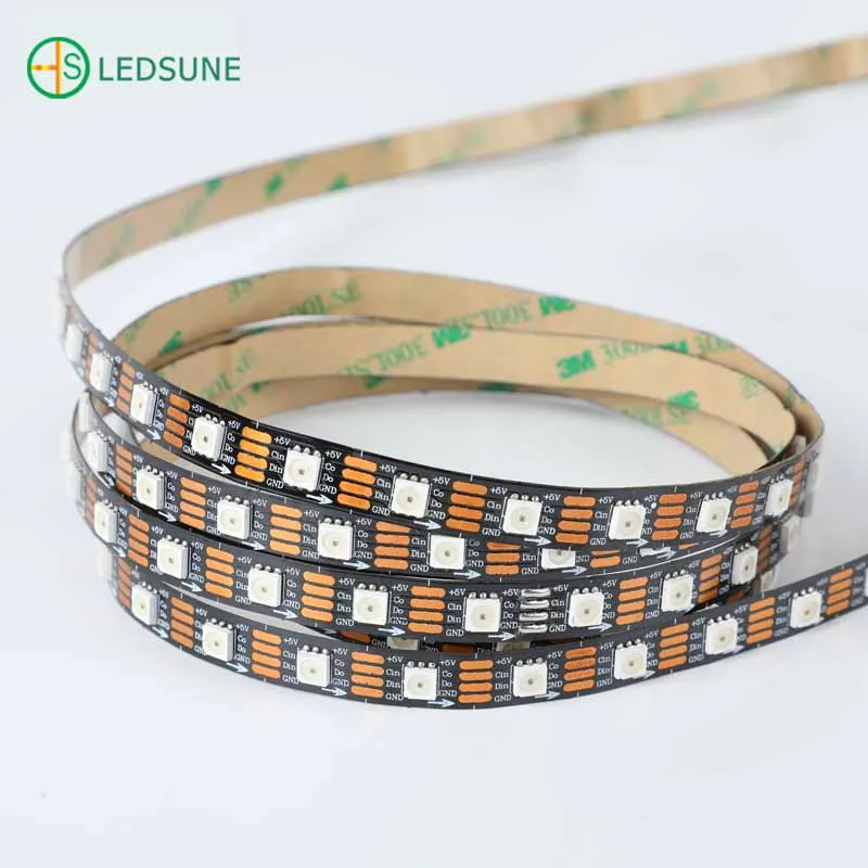 Dream Color 5V SK9822 Digital Addressable RGB LED 30 60 144 Pixel RGBIC Programmable LED Strip Light for DIY Lighting Decor