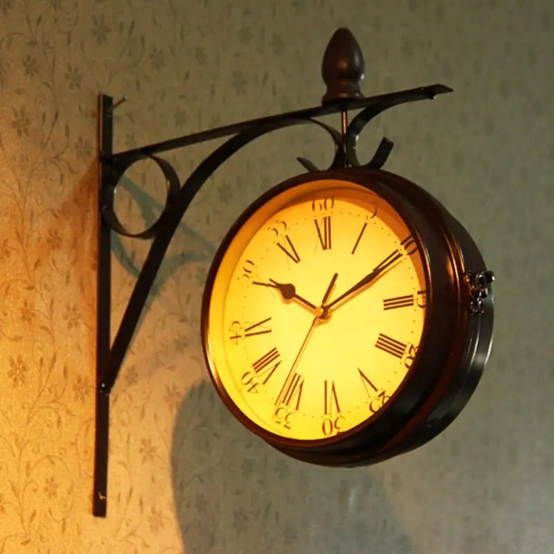 
Iron Metal Double Sided Wall Clock 