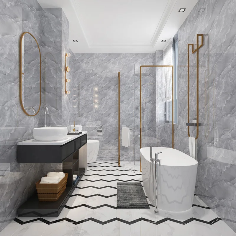 Removable Peel And Stick Faux Marble DIY Self Adhesive Vinyl Wall Tile For Hotel Wall Decoration