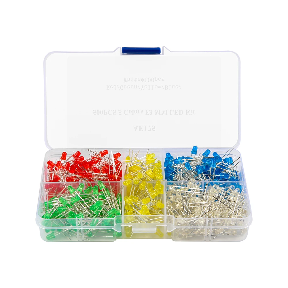 500 шт., 5 мм Светодиодные диоды