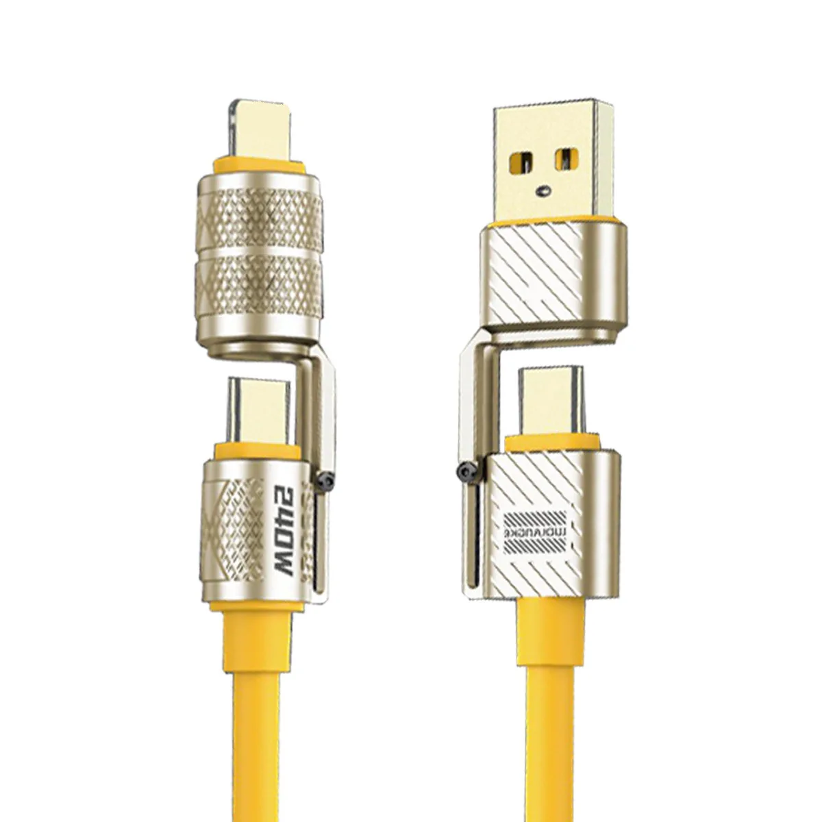 New 240W zinc alloy Silicone Power Cable 4in1 PD Fast Charging Data for iP 16 for Samsung Tablet Computer Earphone Compatibility