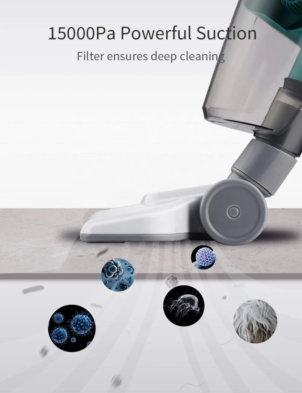 High end custom 600 W Wheeled floor brush Cyclone filtration system bed stick corded vacuum cleaner 2in1 with corded handheld