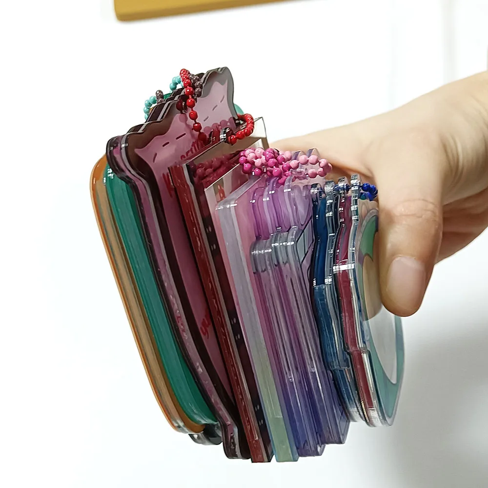 Custom Fashion Design Open Acrylic Shaker Charms Double-Printed Keychain with Paper Inside