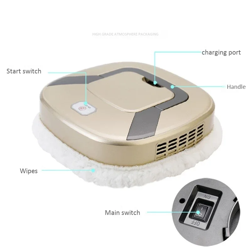 USB rechargeable built-in lithium battery 27 x 27 x 7 cm household rechargeable wet and dry automatic cleaning sweeping robot
