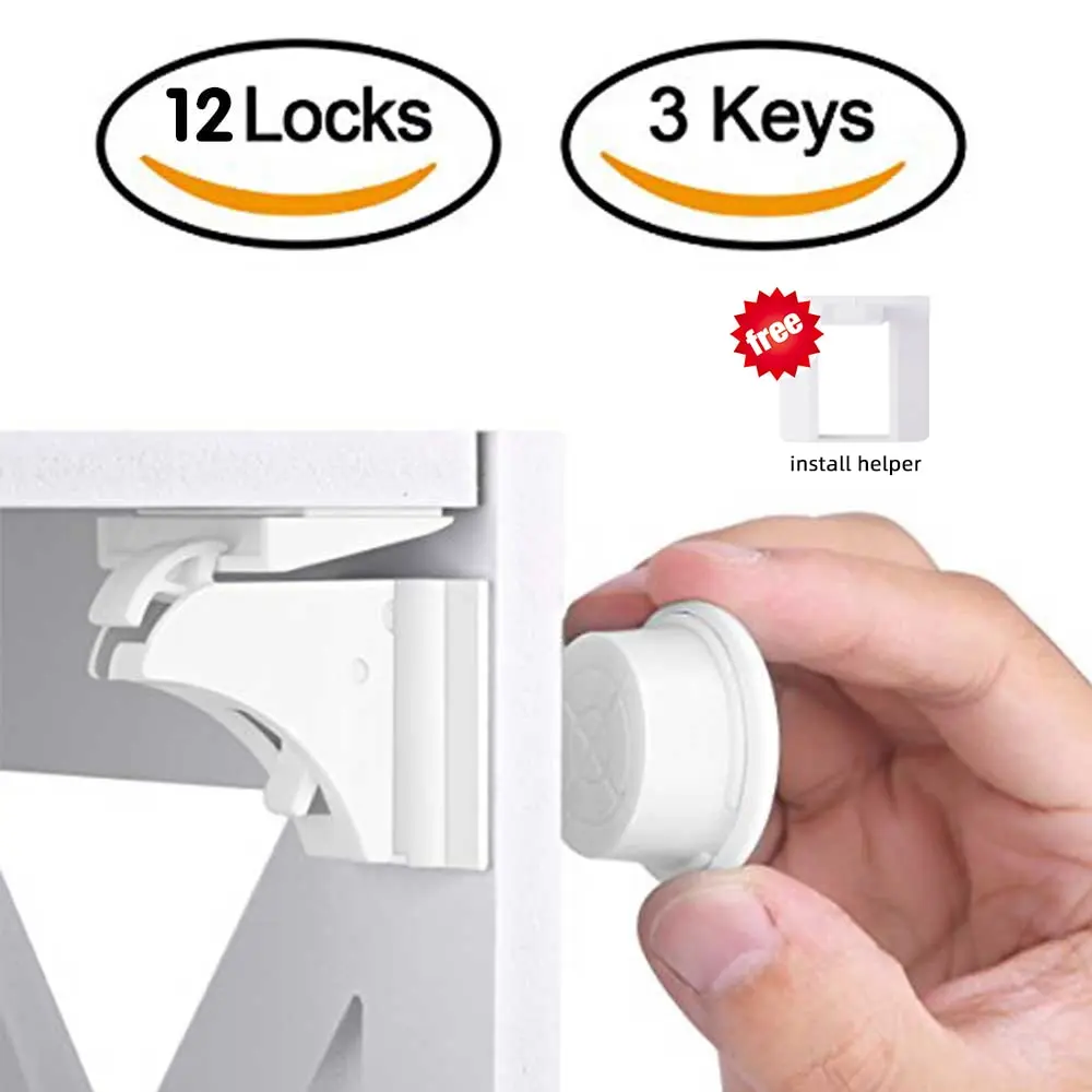 Baby Safety Locks Children Drawer Latch Door Magnetic Lock For Cabinets Child Baby Proof Magnetic Cabinet Safety Cupboard Locks