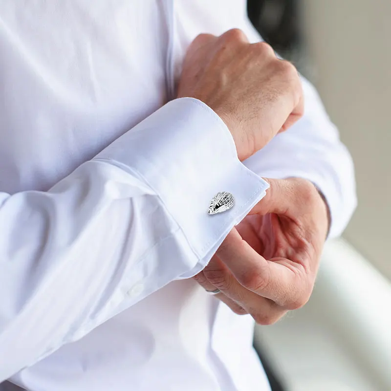 
High Quality Custom Opal Crystal Rhinestone Modern Luxury Cufflinks with Gift Box 