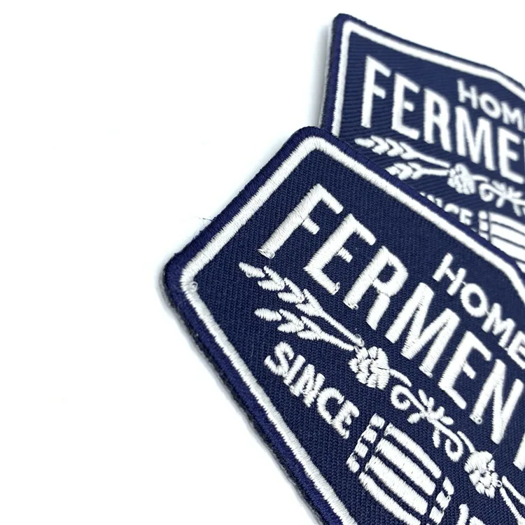 Custom logo cap emblem patches heat seal backing iron on hat embroidery badge