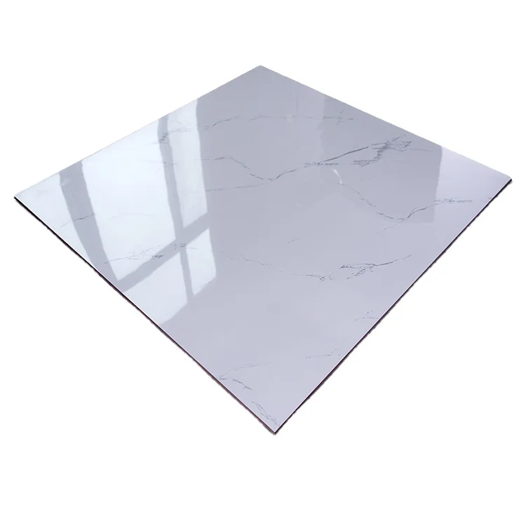 Фабрика 60x60 600x600 Глянцевая белая фарфоровая плитка для пола из мрамора Piso Porcelanato гостиной