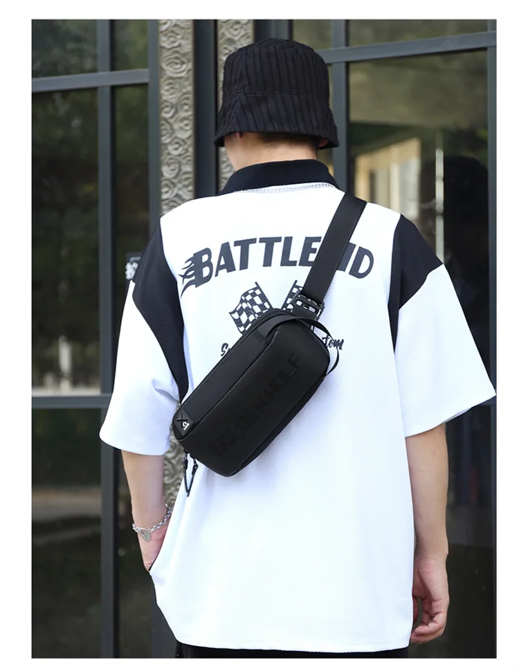 Custom Waterproof Anti Theft Designer Chest Bag Usb Crossbody Sling Bags for Men Single Shoulder Crossbody Bag