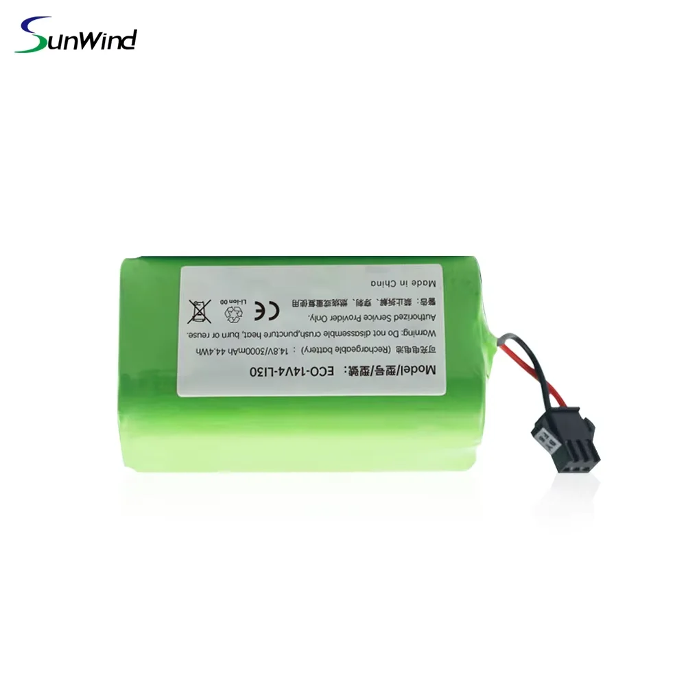 14.4V 4S1P 2600mAh 3000mAh 3400mAh 18650 SWLB Robot Vacuum Cleaner Lithium ion Battery For Ecovacs Deebot Conga Eufy Robovac
